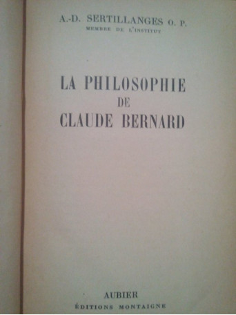 La philosophie de Claude Bernard