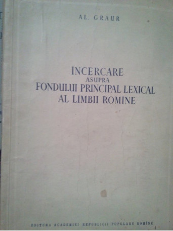 Incercare asupra fondului principal lexical al limbii romane