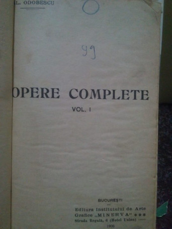 Opere complete, vol. I