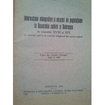 Informatiuni etnografice si miscari de populatiune in Basarabia sudica si Dobrogea