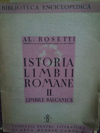 Istoria limbii Romane II. Limbile balcanice