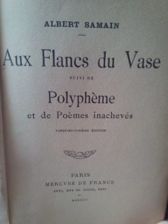 Aux Flancs du Vase suivi de Polypheme