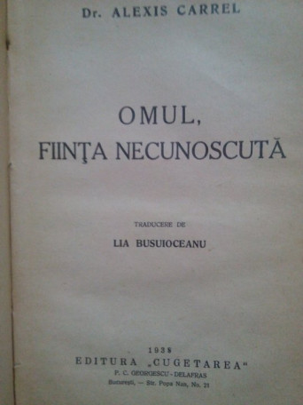 Omul, fiinta necunoscuta