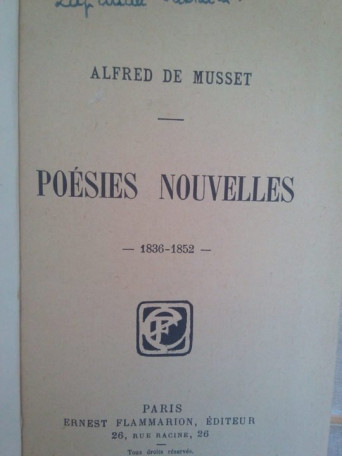 Poesies nouvelles - 1836 - 1852