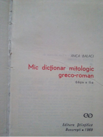 Mic dictionar mitologic greco-roman