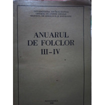 Anuarul de Folclor III - IV