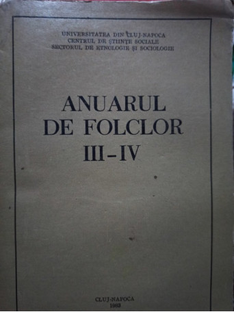 Anuarul de Folclor III - IV