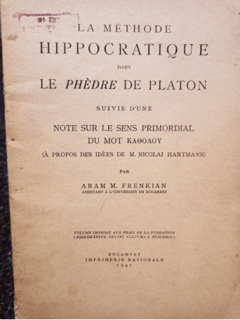 La methode hippocratique dans le phedre de Platon