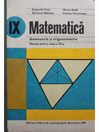 Matematica - Manual pentru clasa a IXa