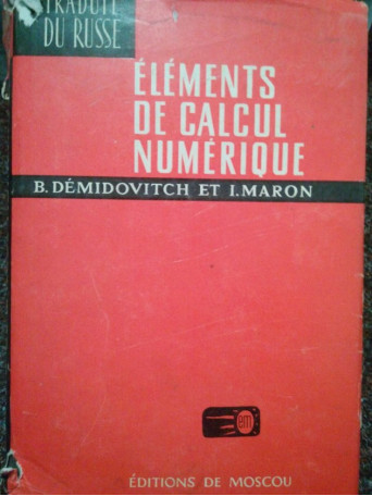 B. Demidovitch - Elements de calcul numerique - 1973 - Cartonata