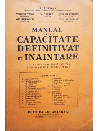 Manual pentru capacitate definitivat si inaintare