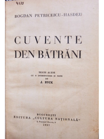 Cuvente den batrani