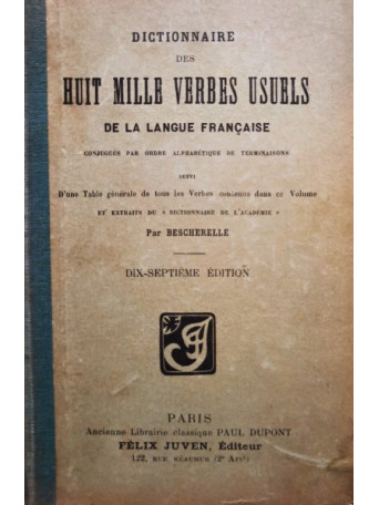 Dictionnaire des huit mille verbes usuels de la langue francaise