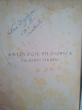 Antologie filosofica. Filosofi straini