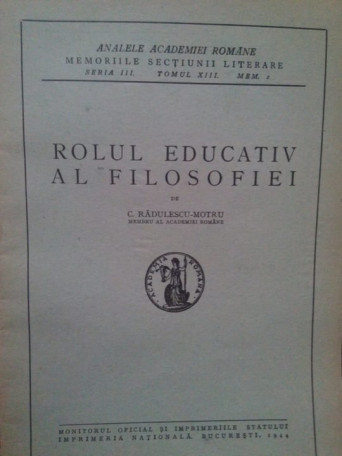 Rolul educativ al filosofiei