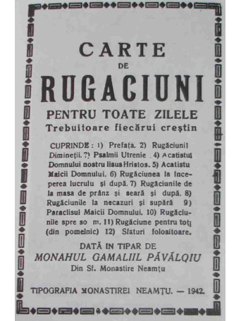 Carte de rugaciuni pentru toate zilele (scris mare)