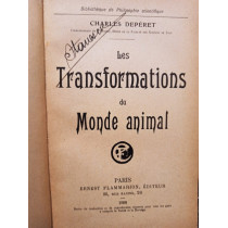 Les transformations du monde animal