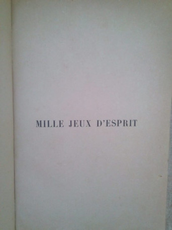 Mille jeux d'esprit