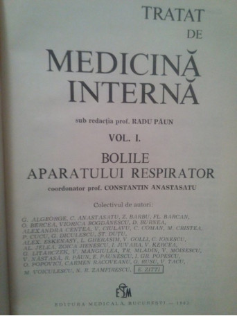 Tratat de medicina interna, vol. I