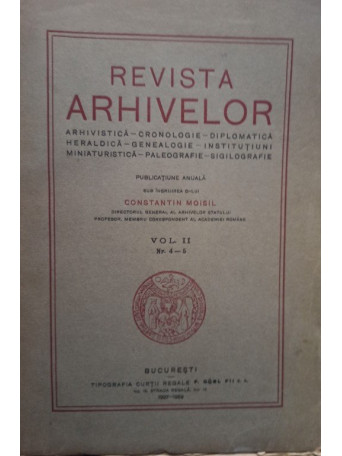 Revista arhivelor, vol. II