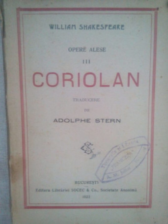 Opere alese, Coriolan