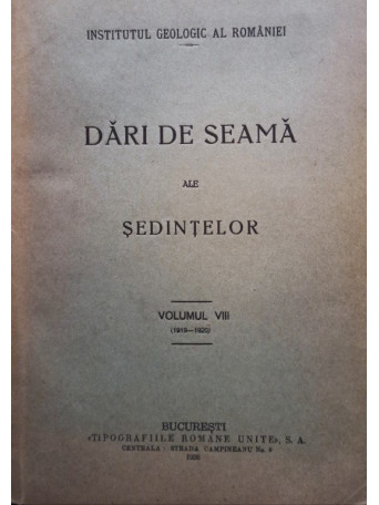 Dari de seama ale sedintelor, vol. VIII - 1926 - brosata