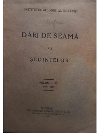 Dari de seama ale sedintelor, vol. XI