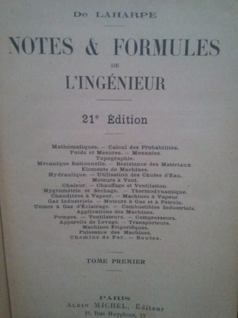 Notes & formules de l' ingenieur