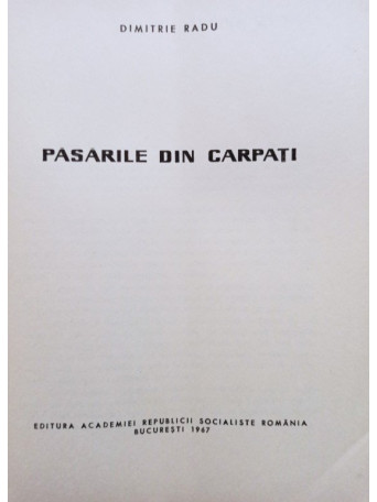 Pasarile din Carpati