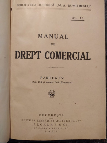 Manual de drept comercial, partea IV