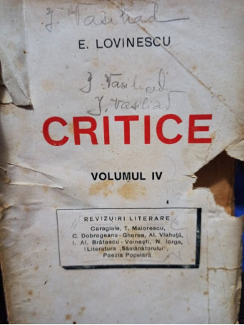 Critice, vol. IV