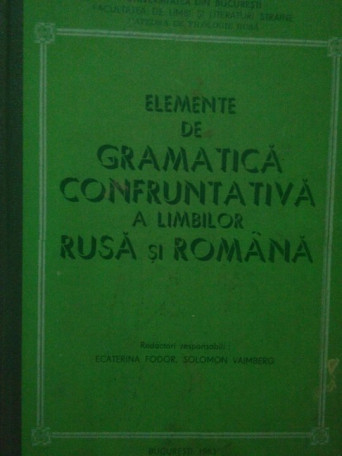 Elemente de gramatica confruntativa a limbilor rusa si romana