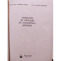 Operatii si utilaje in industria hartiei