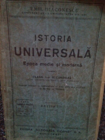 Istoria universala. Epoca medie si moderna