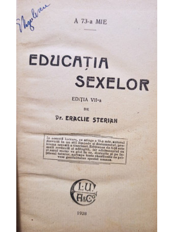 Educatia sexelor, editia a VII-a