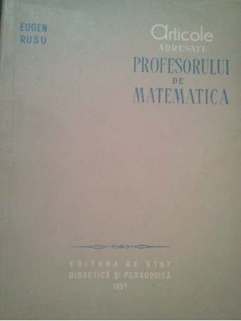 Articole adresate profesorului de matematica