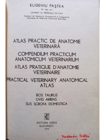 Atlas practic de anatomie veterinara