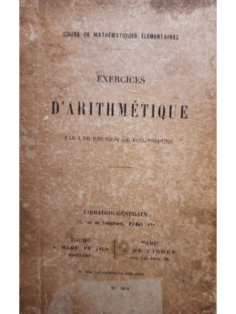 Exercices d'arithmetique