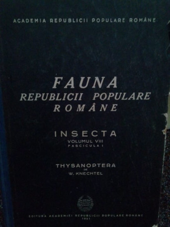 Fauna republicii populare Romane. Indrumator, partea I