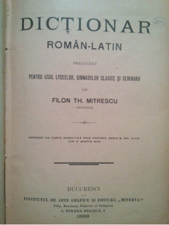 Dictionar romanlatin