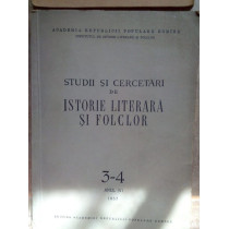 Studii si cercetari de istorie literara si folclor