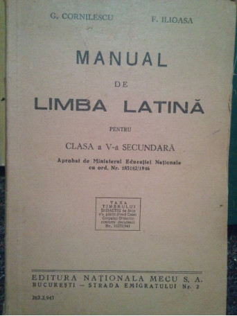 Manual de limba latina pentru clasa a Va secundara