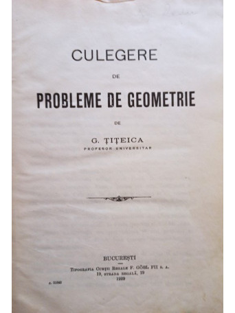 Culegere de probleme de geometrie