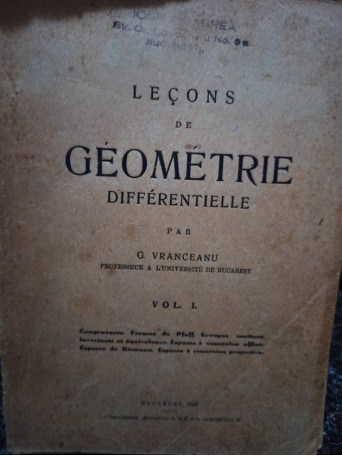 Lecons de geometrie differentielle