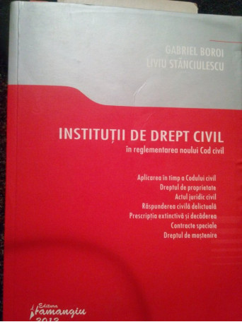 Institutii de drept civil in reglementarea noului Cod civil