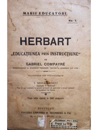 Herbart si educatiunea prin instructiune