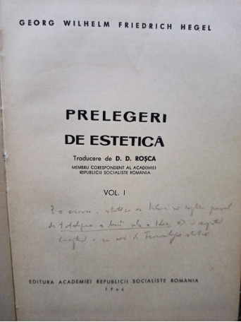 Prelegeri de estetica