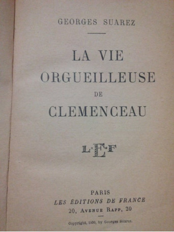 La vie orgueilleuse de clemenceau (semnata)