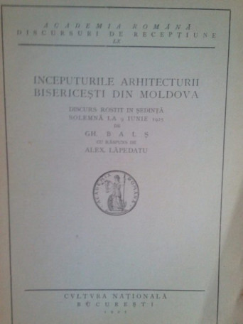 Inceputurile arhitecturii bisericesti din Moldova