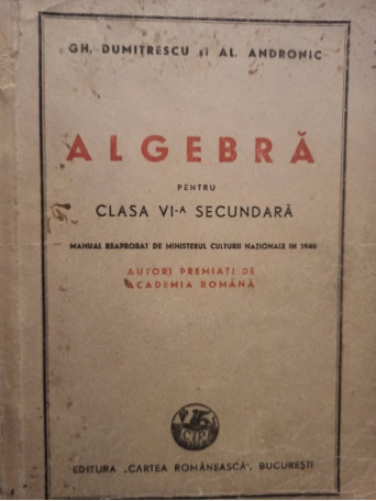 Algebra pentru clasa a VIa secundara